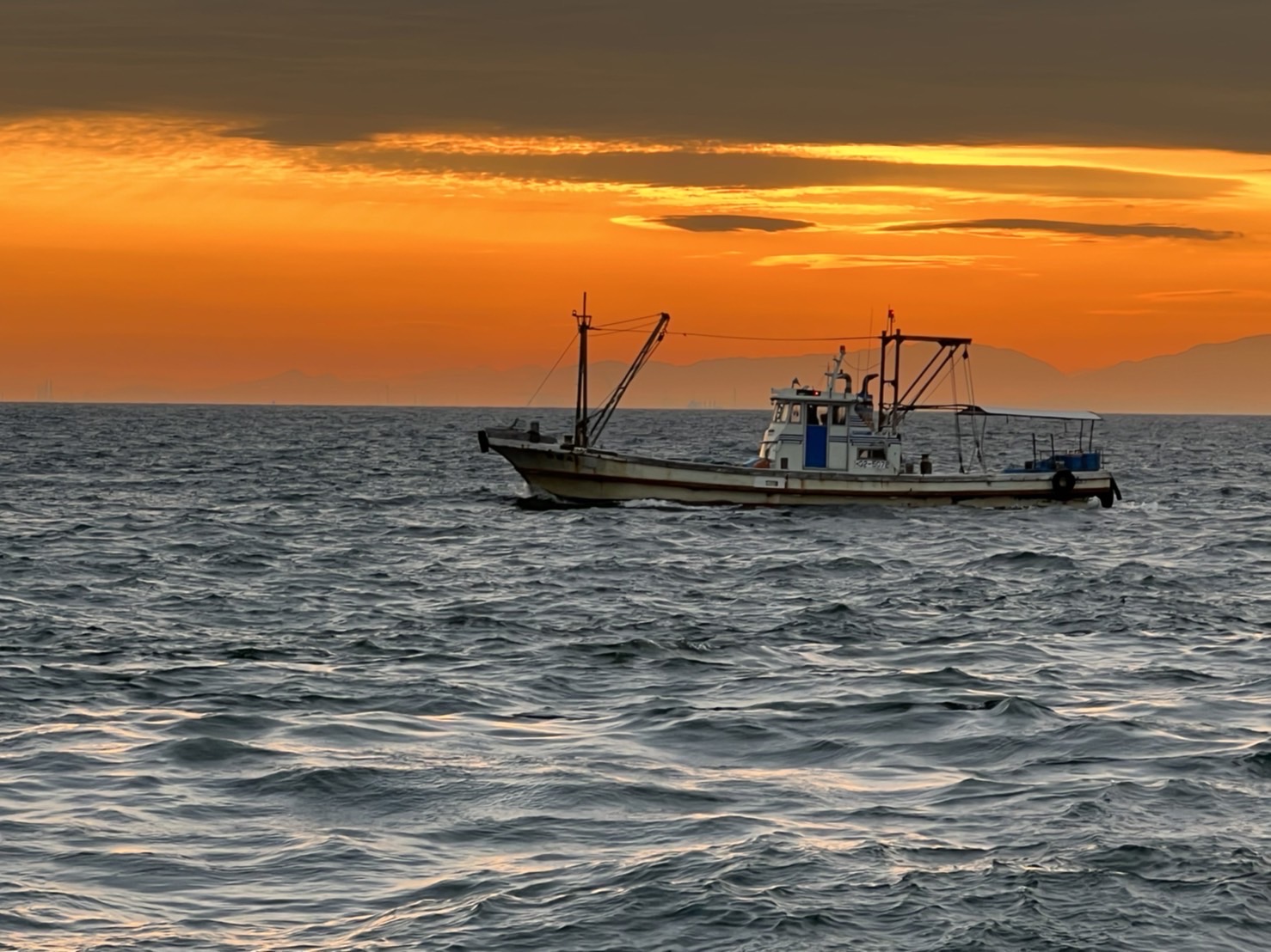 塩屋沖の朝焼け